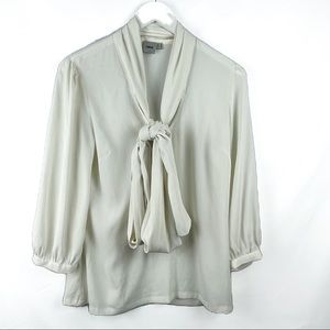 ASOS Ivory collar bow tie blouse size 6